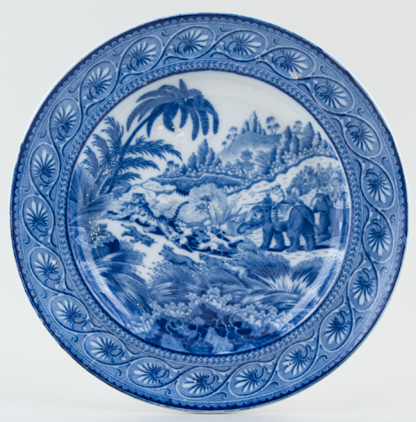 Plate Chasing Tiger across River c1820